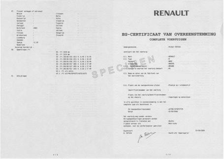 Service Homologation Renault Certificat de conformité Renault 